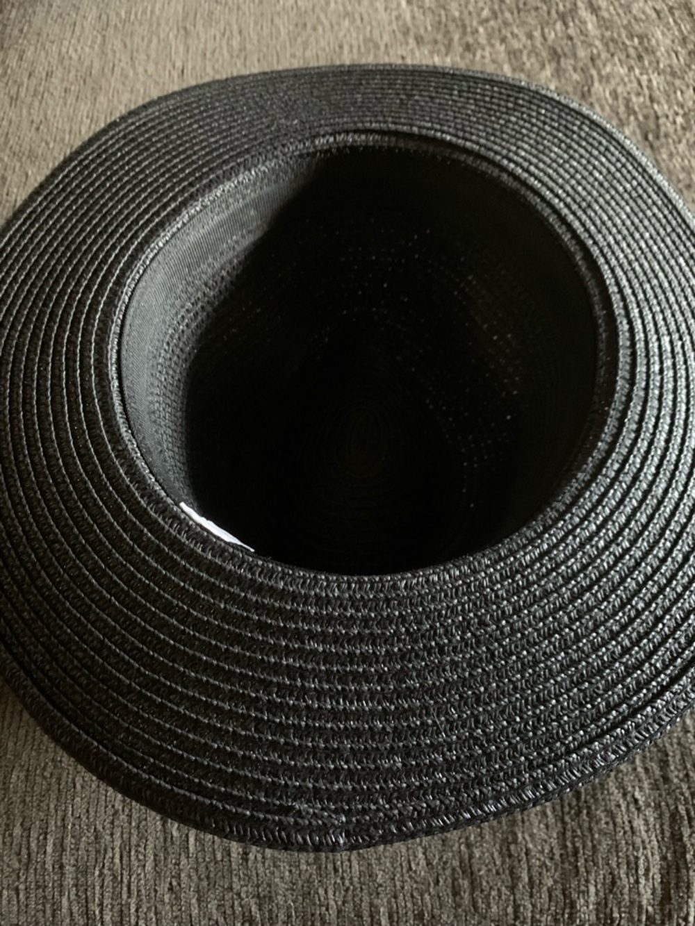 Black rhinestone fedora straw hat - Picture 6 of 7